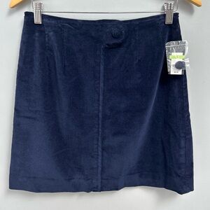 NWT Crown & Ivy  Navy Blue Corduroy Women's Mini Skirt